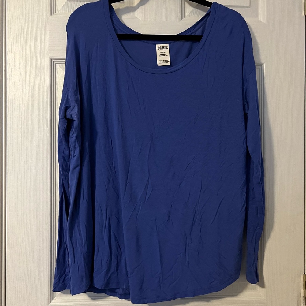 PINK Victoria's Secret Long Sleeve Tee in periwinkle